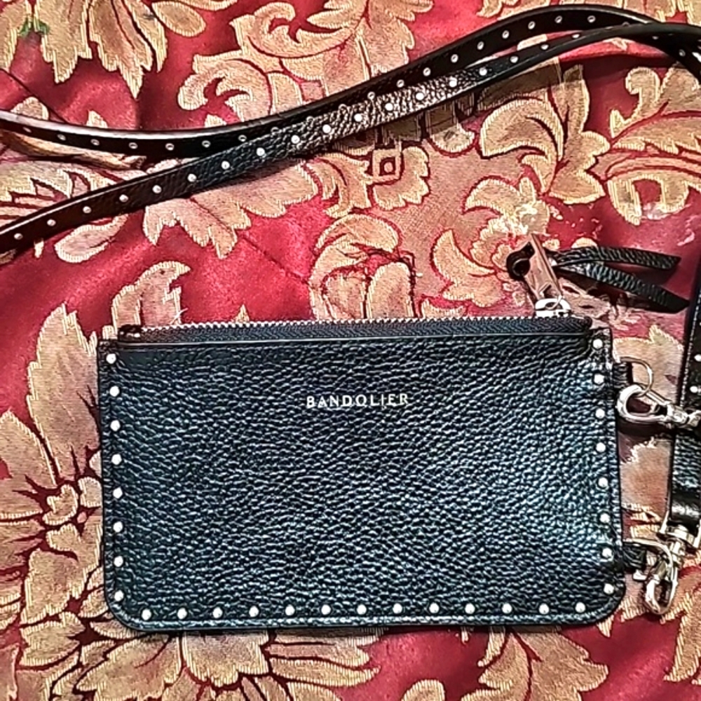 Bandolier Black Studded Crossbody Bag